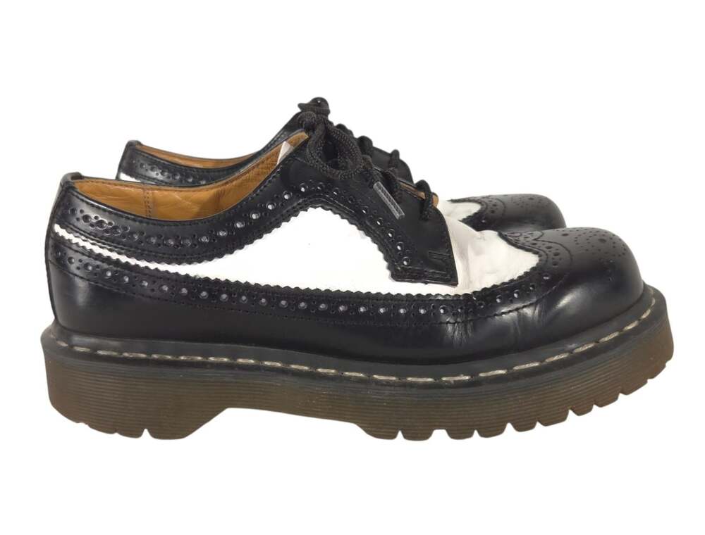 Dr. Martens 3989 Bex Wingtip Brogue Shoe US M7 W9 EU 39 Mens Black White $170